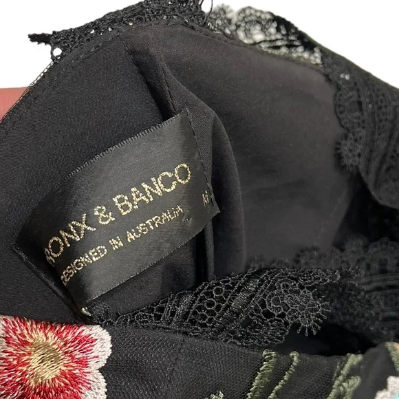 Bronx and Banco Black Floral Midi Dress